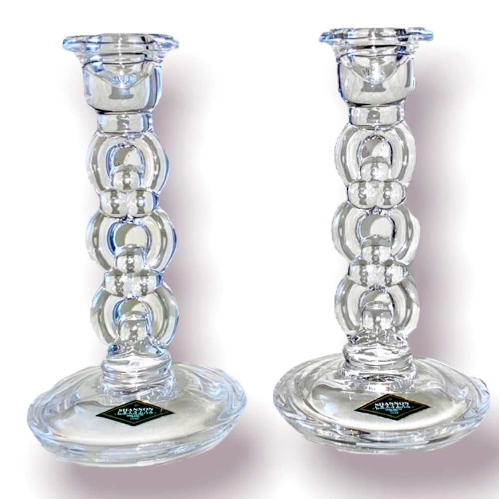 shannon crystal blossoms candle stick holders